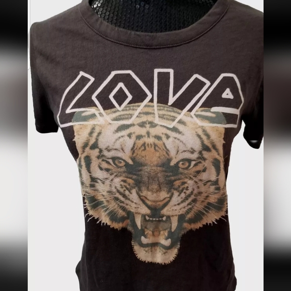 NWT Chaser Tiger Love Short Sleeve Brown T-Shirt Size XSmall - Picture 3 of 10